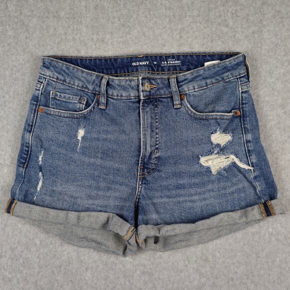 Old Navy Shorts Womens Size 10 High Rise Denim Cut Offs - Picture 1 of 14